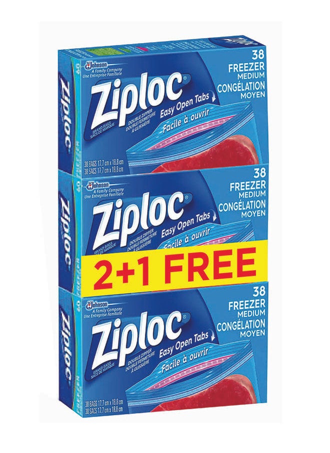 Ziploc Freezer Storage Bags 38 Pieces Pack of 3  - Image 1