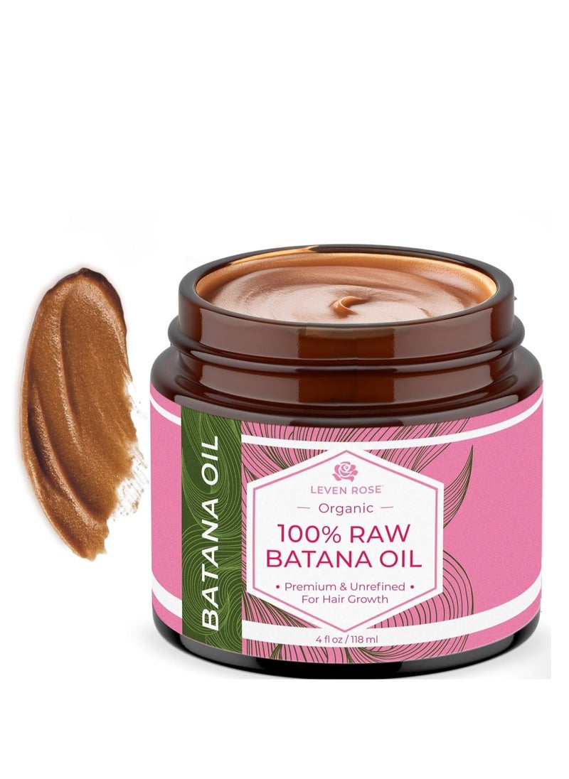 Leven Rose Leven Rose 100% Raw Batana Oil For Hair Growth - 4oz Unrefined, Organic, Pure Batana Oil, Dr. Sebi Approved – Strengthen + Repair Damaged Hair  - Image 1