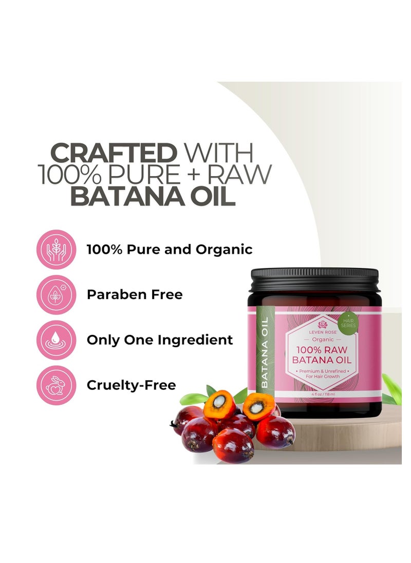 Leven Rose Leven Rose 100% Raw Batana Oil For Hair Growth - 4oz Unrefined, Organic, Pure Batana Oil, Dr. Sebi Approved – Strengthen + Repair Damaged Hair  - Image 2