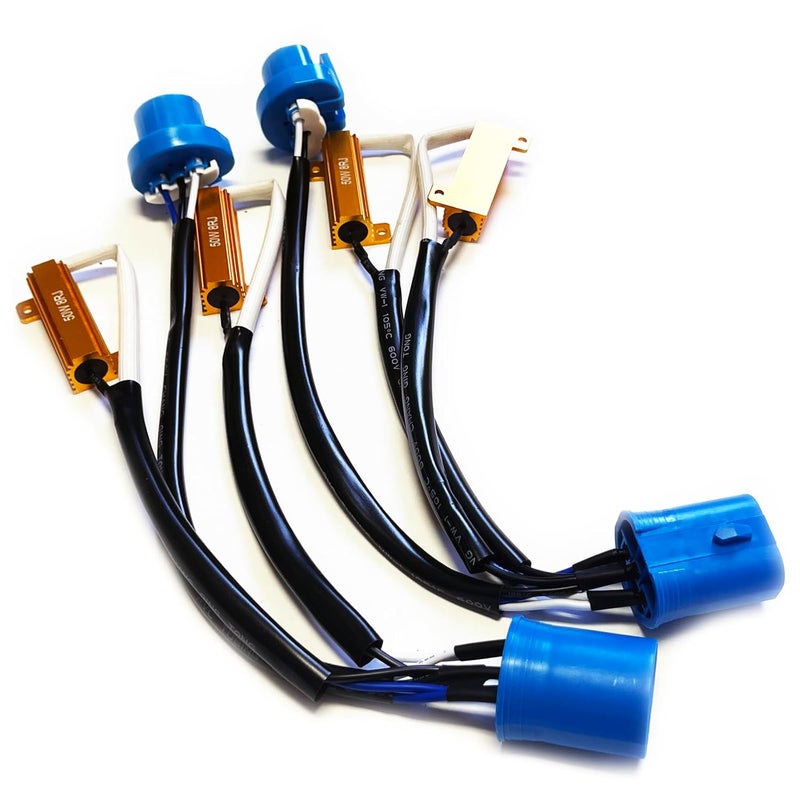 Onex HB5 9007 LED Load Resistor Kit 50W 8ohm Headlight Bulb Relay Harness Adapter Anti Flicker Error Decoder Warning Canceller - Image 1