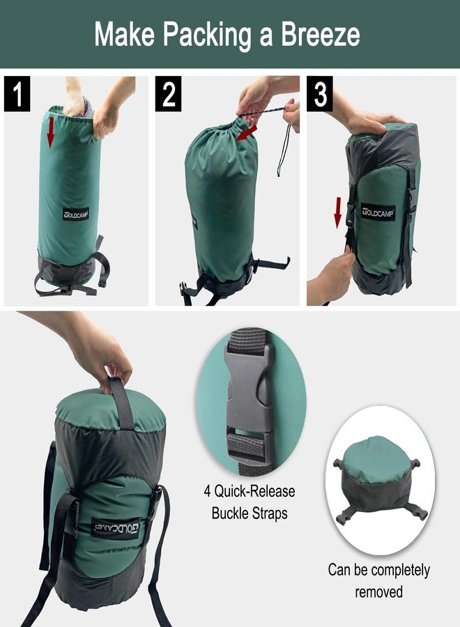 GoldCamp Sleeping Bag Stuff Sack, 40% More Storage! 18L/30L/43L/49L/65L Compression Stuff Sack, Waterproof & Ultralight - Space Saving Gear for Camping, Hiking (Green, XXXL) - Image 5