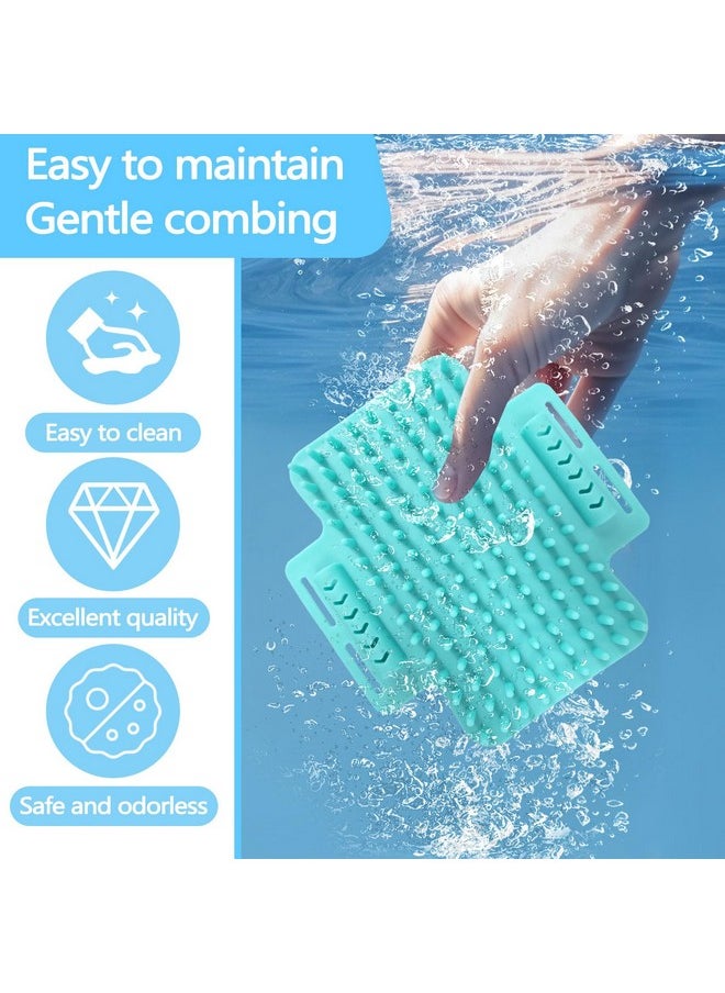 Roucerlin - Roucerlin 2 Pack Rubber Cat Self Groomer Brush for Indoor Cats, Table Corner Cat Face Scratchers, Self Cleaning Cat Corner Brush, Cat Scratching Brush Tickling Comb for Kitten Shedding Mint Green - Image 1