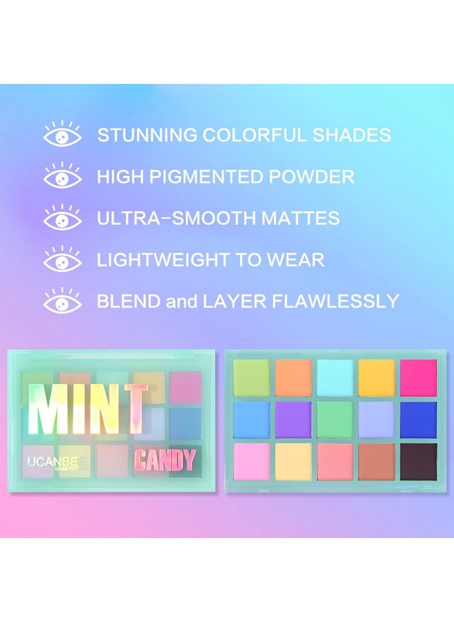 Colorful Matte Makeup Eyeshadow Palette 15 Shades Vibrant Macaron Pastel Eye Shadow Pallet High Pigmented Blendable Rainbow Make Up Plattet Kit Mint Candy - pzsku/ZC1B5AEFCE23A3B3F34A1Z/45/_/1694502501/32647172-1b37-40e9-ab64-d399e8acf93d