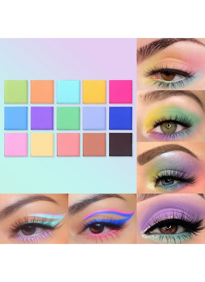 Colorful Matte Makeup Eyeshadow Palette 15 Shades Vibrant Macaron Pastel Eye Shadow Pallet High Pigmented Blendable Rainbow Make Up Plattet Kit Mint Candy - pzsku/ZC1B5AEFCE23A3B3F34A1Z/45/_/1694502502/21119197-faec-4d34-8443-50d9f4c39918