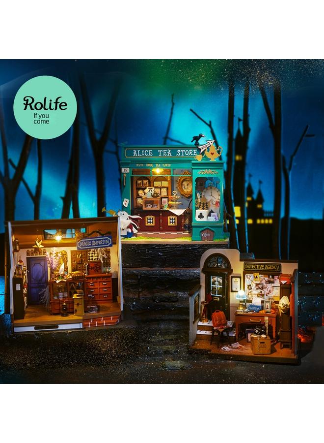 Bluejw If You Come To Diy Cabin, Mysterious Archives Bureau, Wooden Hand-assembled Scene Model, Creative Ornaments, Gifts, Women - Image 2