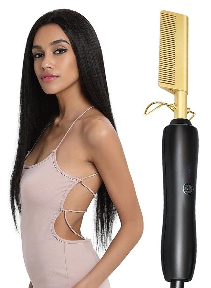 Hair Straightener Flat Irons Straightening Brush Hot Heating Comb Hair Straight Styler Corrugation Curling Iron Hair Curler Comb - Image 1