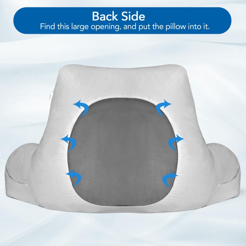 Zelimun Cooling Reading Pillow Cover with Large Back Opening, Soft Replacement Slipcover for Husband Pillow, Removable & Machine Washable - Image 4