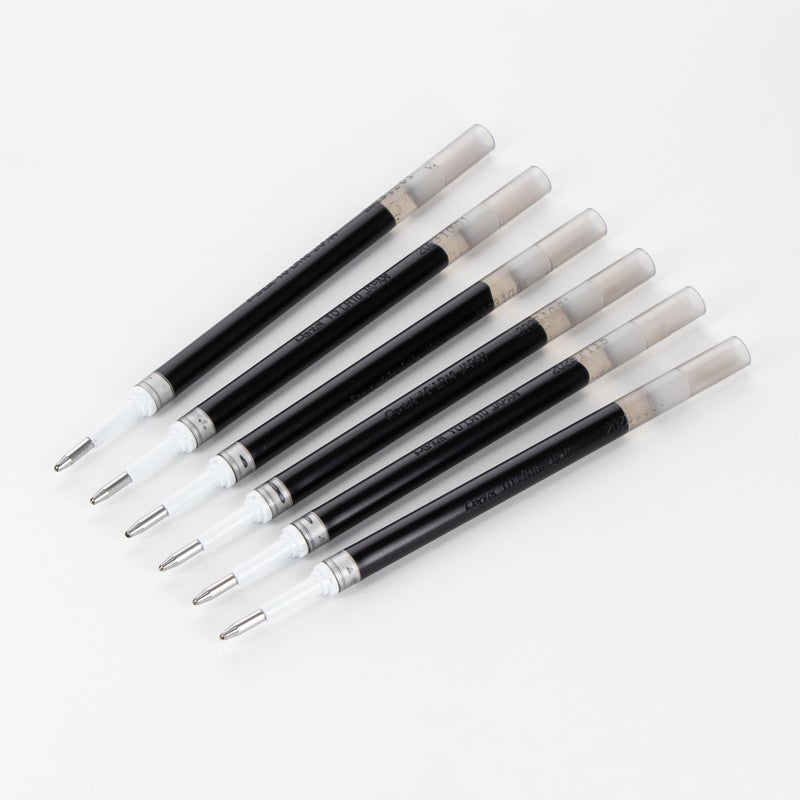 Pentel Refill Ink - for EnerGel Gel Pen, 1.0mm Metal Tip, Bold, Black Ink, Pack of 6 Refills (LR10-6A) - Image 1