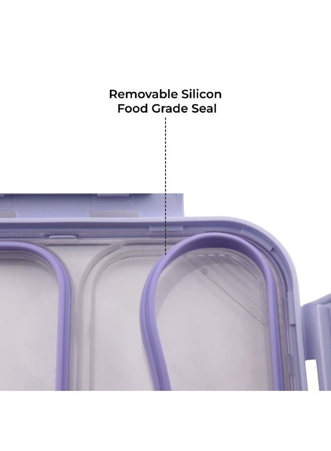 CRAVISTA Stainless Steel Bento Lunch Box, Leak Proof Lunchbox for Kids, BPA Free Bento Box for Kids and Adults | Tiffin for Office and School (Purple, 700 ML, 2 Compartment) - Image 4