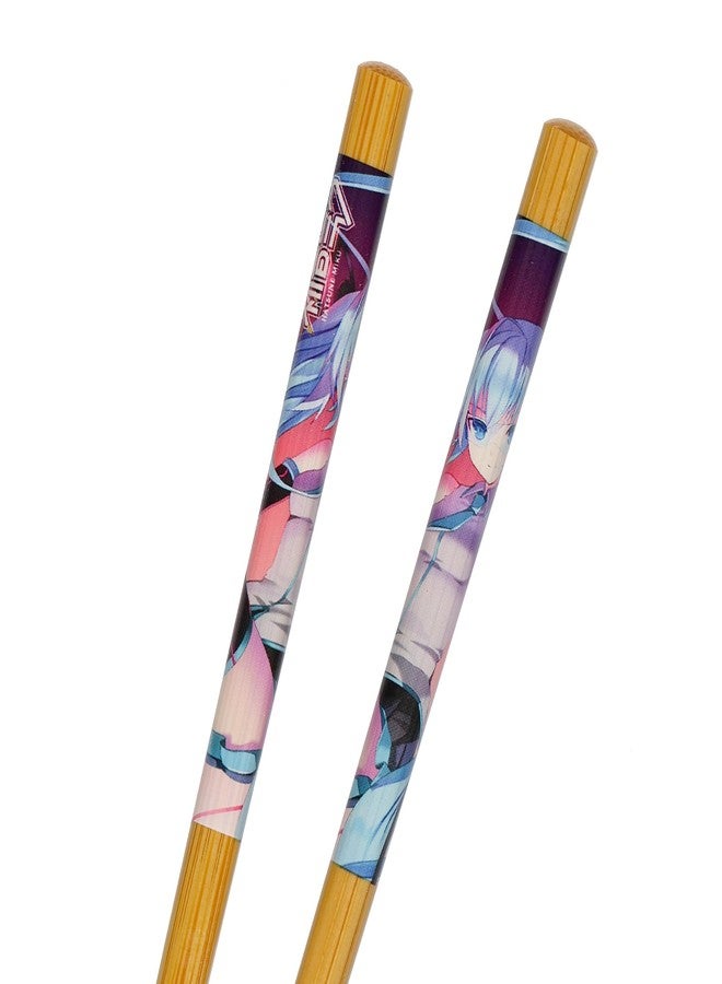 JUST FUNKY Hatsune Miku Chopsticks Virtual Pop Star Designs Reusable Bamboo Set, 4-Pack - Image 3