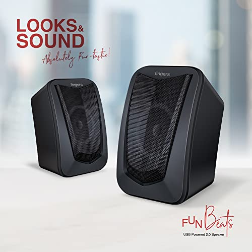 FINGERS FunBeats USB Multimedia Speaker (6 W 2.0 Channel | Volume Controller | Powerful Bass | Black Standard) - Image 2