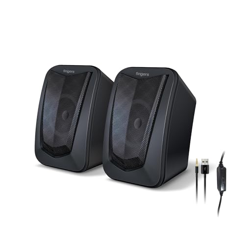 FINGERS FunBeats USB Multimedia Speaker (6 W 2.0 Channel | Volume Controller | Powerful Bass | Black Standard) - Image 1