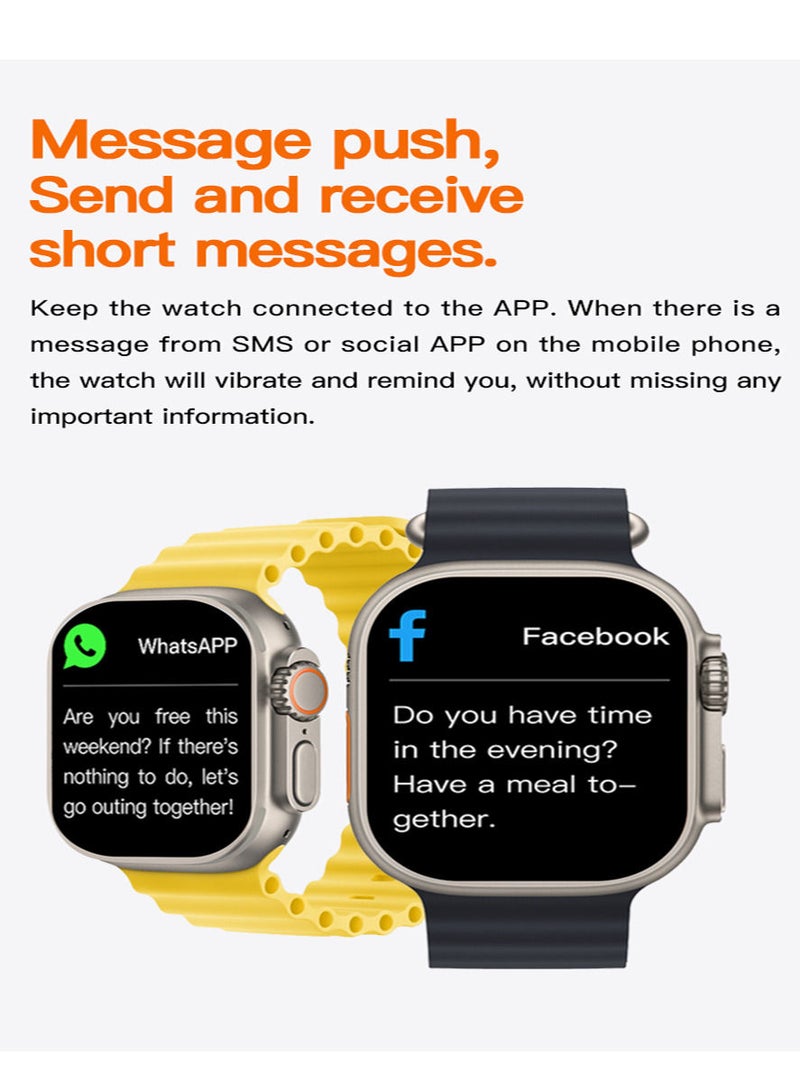 AROAQ T900 Ultra Wireless Charging New Features Super Fast Latest Smart Watch Orange - Image 4