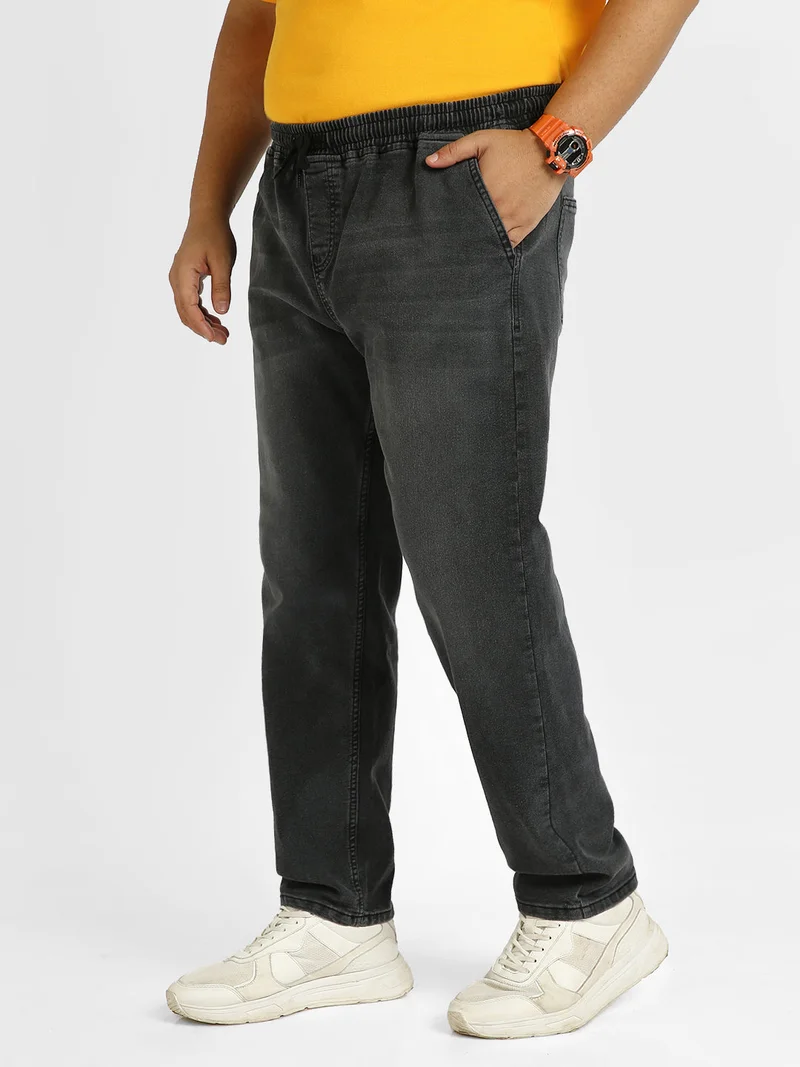 Urbano Fashion  Urbano Plus Men's Dark Grey Regular Fit Washed Jogger Jeans Stretchable for Men | Best Price UAE