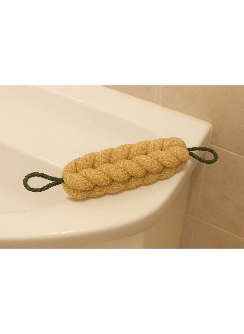 Dollar A sponge bathing exfoliator for adults and children to gently exfoliate and soften the skin, removing dead skin cells - yellow - Image 1