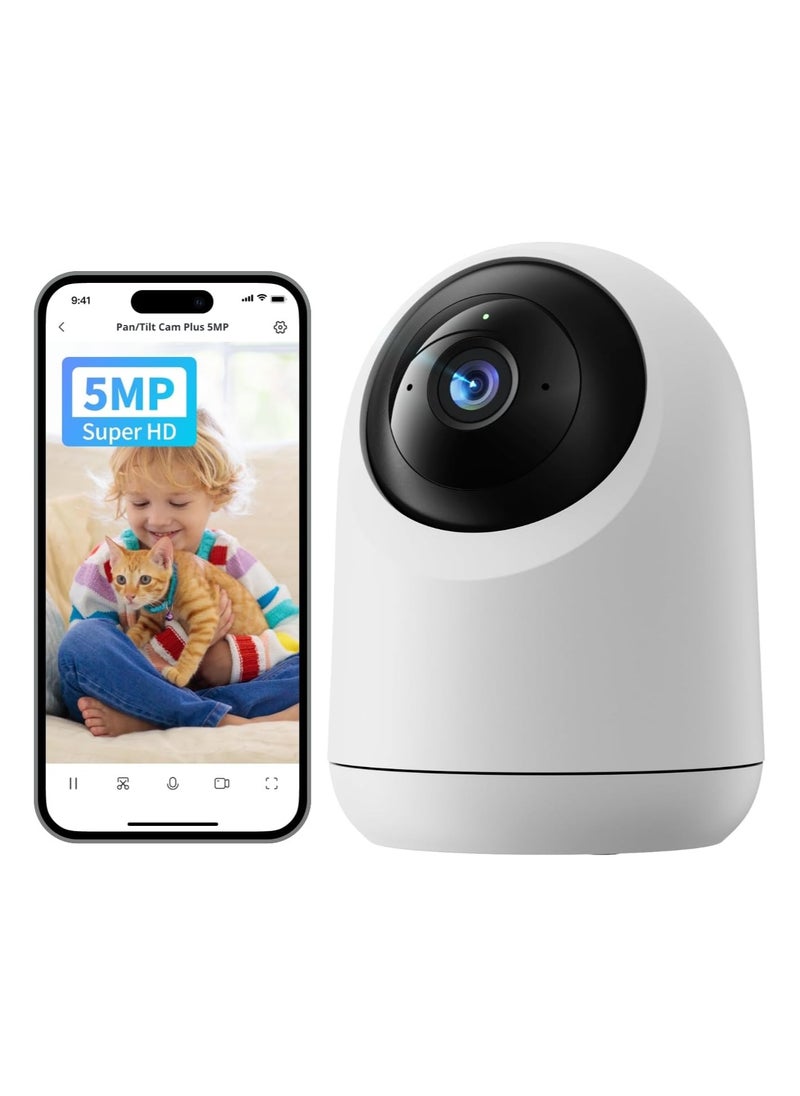 SwitchBot Home Security Camera 5MP - Pan/Tilt Cam 3K Super HD, 2.4Ghz Wi-Fi Plug-in for Baby Monitor/Pet Camera, 360 Motion Tracking  - Image 1