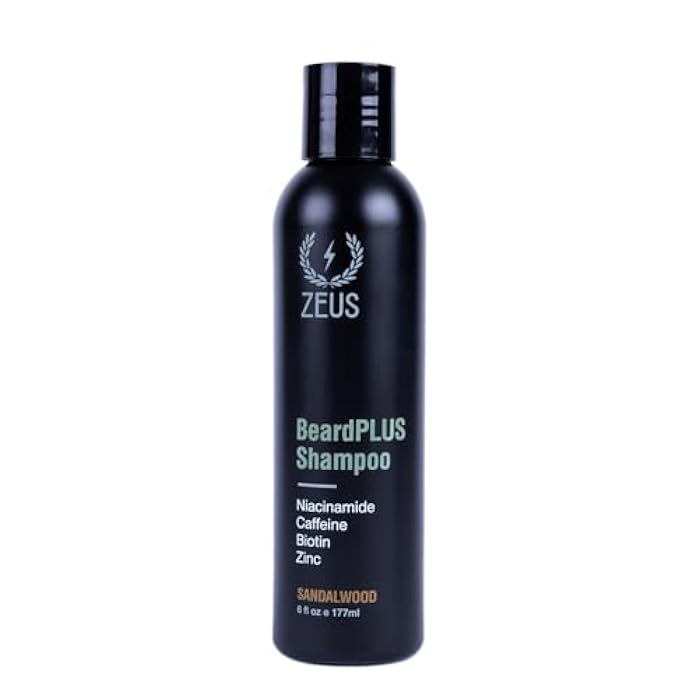 ZEUS BeardPLUS Shampoo for Men, Enhanced Beard Growth & Hair Care Treatment with Biotin & Caffeine to Boost Thickness, Strength, Hydration, and Skin Comfort (Made in USA) 6 oz. - Image 1