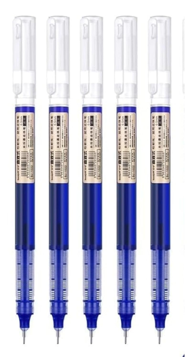 Faded 6pcs 0.5mm Needle Tip Liquid Ink Rollerball Pens | Quick-Drying Smooth Writing Pens for School, Office, Journaling & Everyday Use (blue) - Image 1