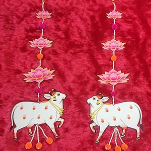 Adikala Printed Pichwai Cow MDF Cutout for Door/Wall Decoration Kit | Diwali | Dussehra | Rangoli | Pooja | Festival Gift | Wedding Decorations (6, 4 in) - Image 4