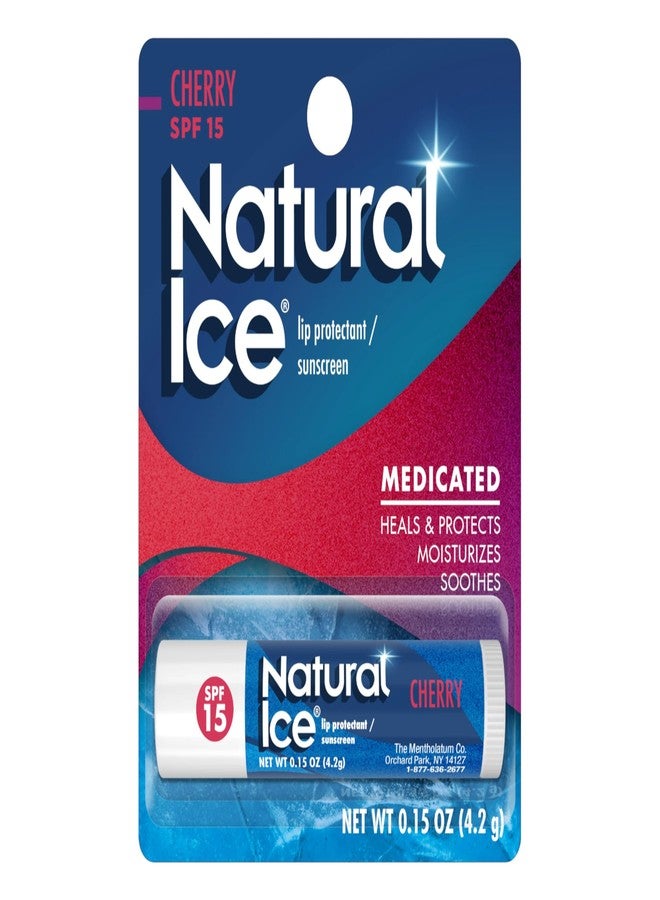 Mentholatum Natural Ice Cherry SPF 15 Medicated Lip Balm, 0.15 Ounce (Pack of 4) - Image 2