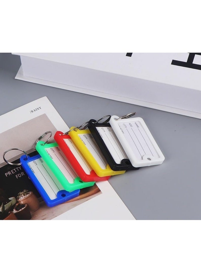 Rubik Large Plastic Key Tags with Labels 30pcs Pack, Durable Key Rings with Labels For Keys Identification, Luggage, Hotels (Red)  - Image 2
