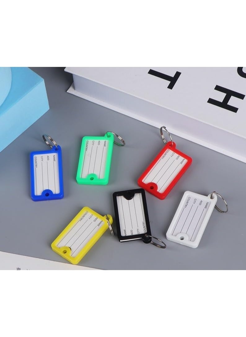 Rubik Large Plastic Key Tags with Labels 30pcs Pack, Durable Key Rings with Labels For Keys Identification, Luggage, Hotels (Red)  - Image 3