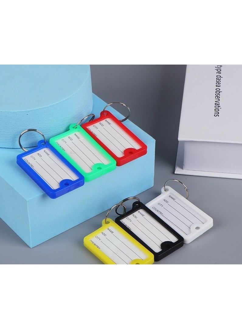 Rubik Large Plastic Key Tags with Labels 30pcs Pack, Durable Key Rings with Labels For Keys Identification, Luggage, Hotels (Red)  - Image 4