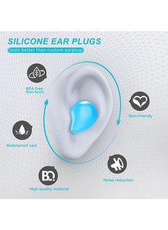 Aikanbo Ear Plugs for Sleeping Swimming, 6 Pair Reusable Silicone Moldable Noise Cancelling Earplugs for Shooting Range, Swimmers, Snoring, Concerts, Airplanes, Travel, Work, Studying  - Image 5