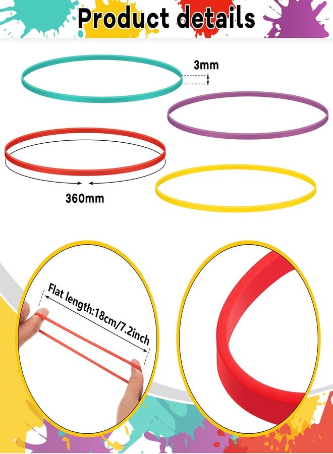 Patelai 480 Pieces Large Rubber Bands Elastic Big Thick Rubber Bands 7.2x1/8 Inches for Office Home Trash Can File Folders Box Packing Supplies(Vintage Color) - Image 2