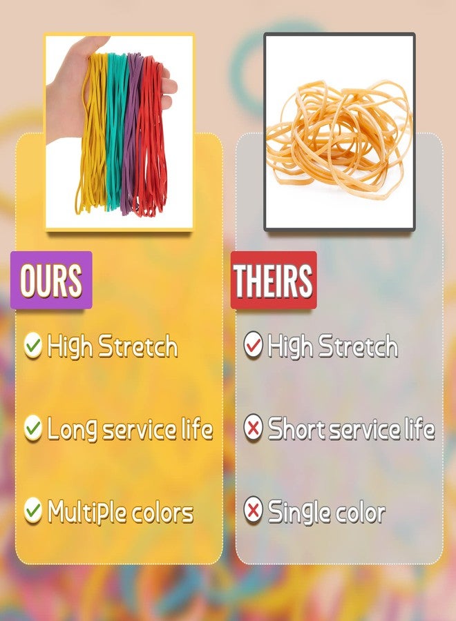 Patelai 480 Pieces Large Rubber Bands Elastic Big Thick Rubber Bands 7.2x1/8 Inches for Office Home Trash Can File Folders Box Packing Supplies(Vintage Color) - Image 3