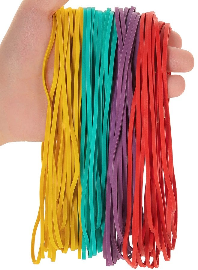 Patelai 480 Pieces Large Rubber Bands Elastic Big Thick Rubber Bands 7.2x1/8 Inches for Office Home Trash Can File Folders Box Packing Supplies(Vintage Color) - Image 1