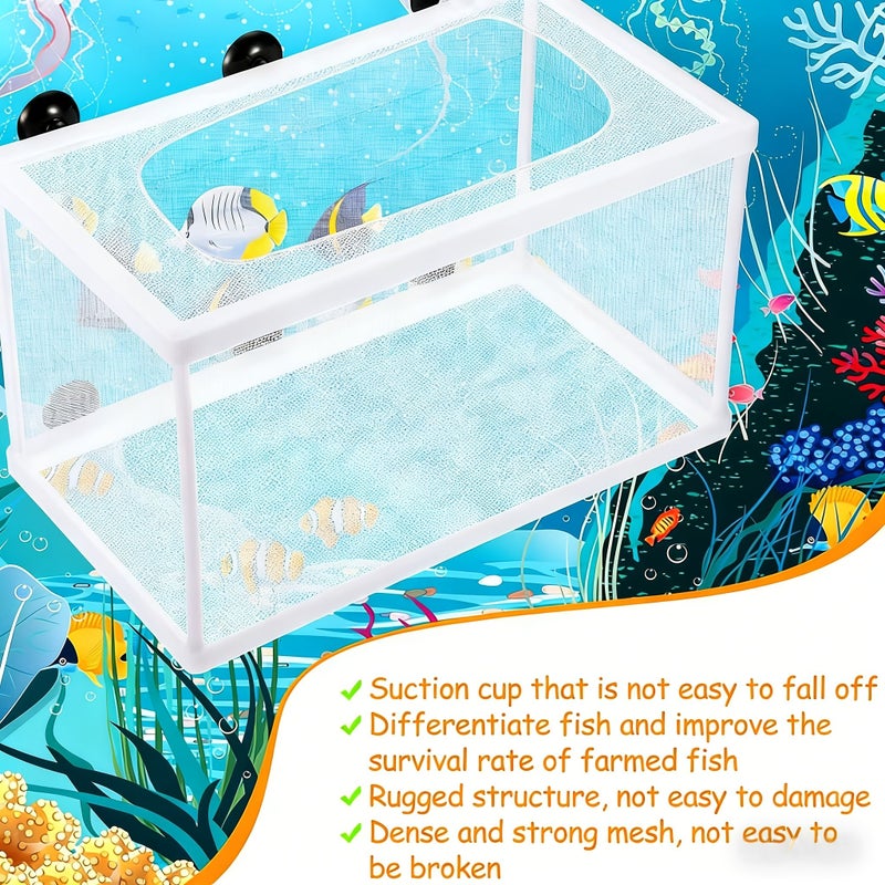 Set Of 2 Fish Tank Breeding Nets For Isolating And Hatching Fish Fry With Plastic Frame And Suction Cup For Aquarium - Image 3