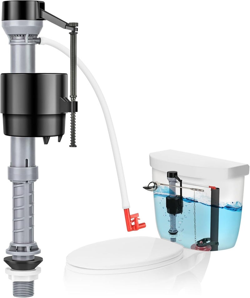 TEVIORA Universal Toilet Fill Valve Replacement Kit, Toilet Repair Kit Inside Tank, Height Adjustable & Water-Saving, Quiet & Anti-Siphon, Easy to Install (1-Pack) - Image 1