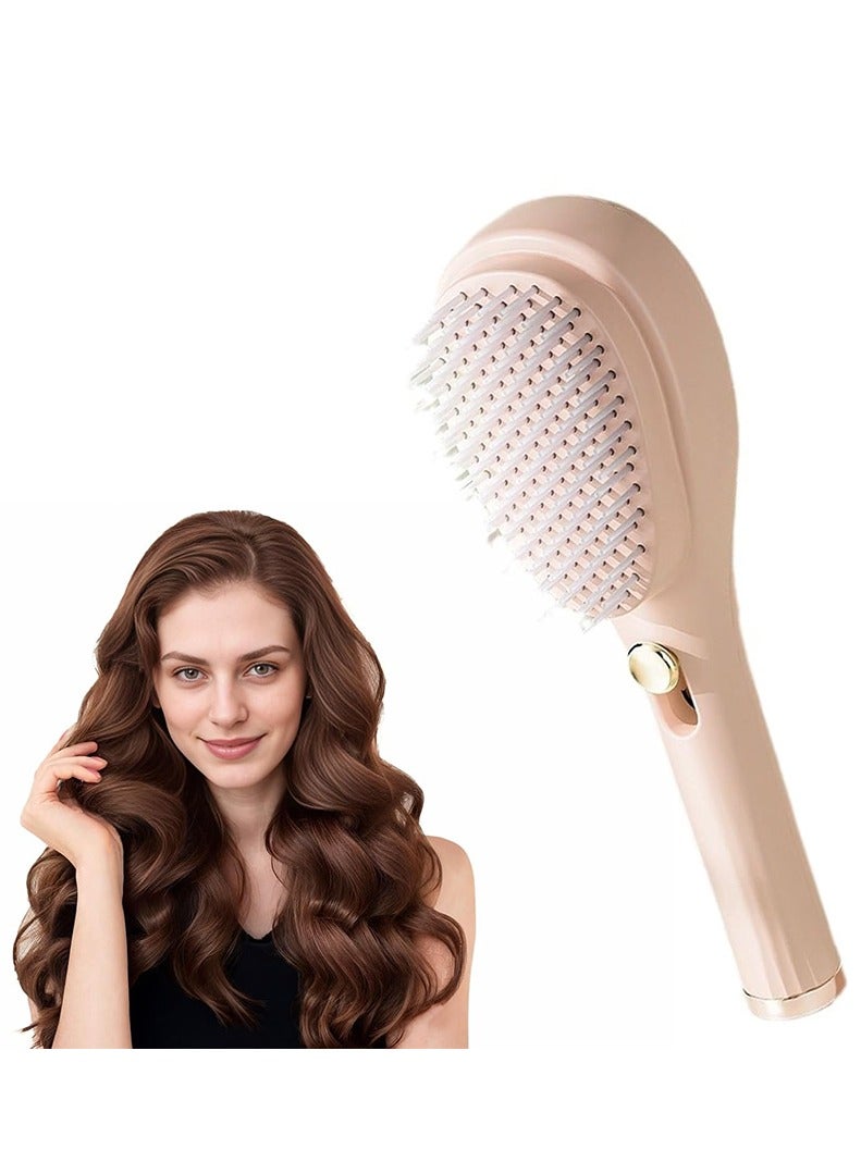 One Click Telescopic Self Cleaning Hair Brush Hair Comb Anti Static Massage Hair Comb Eliminates Knots Detangling Hairbrush for Wet and Dry Hair All Hair Types - Image 1