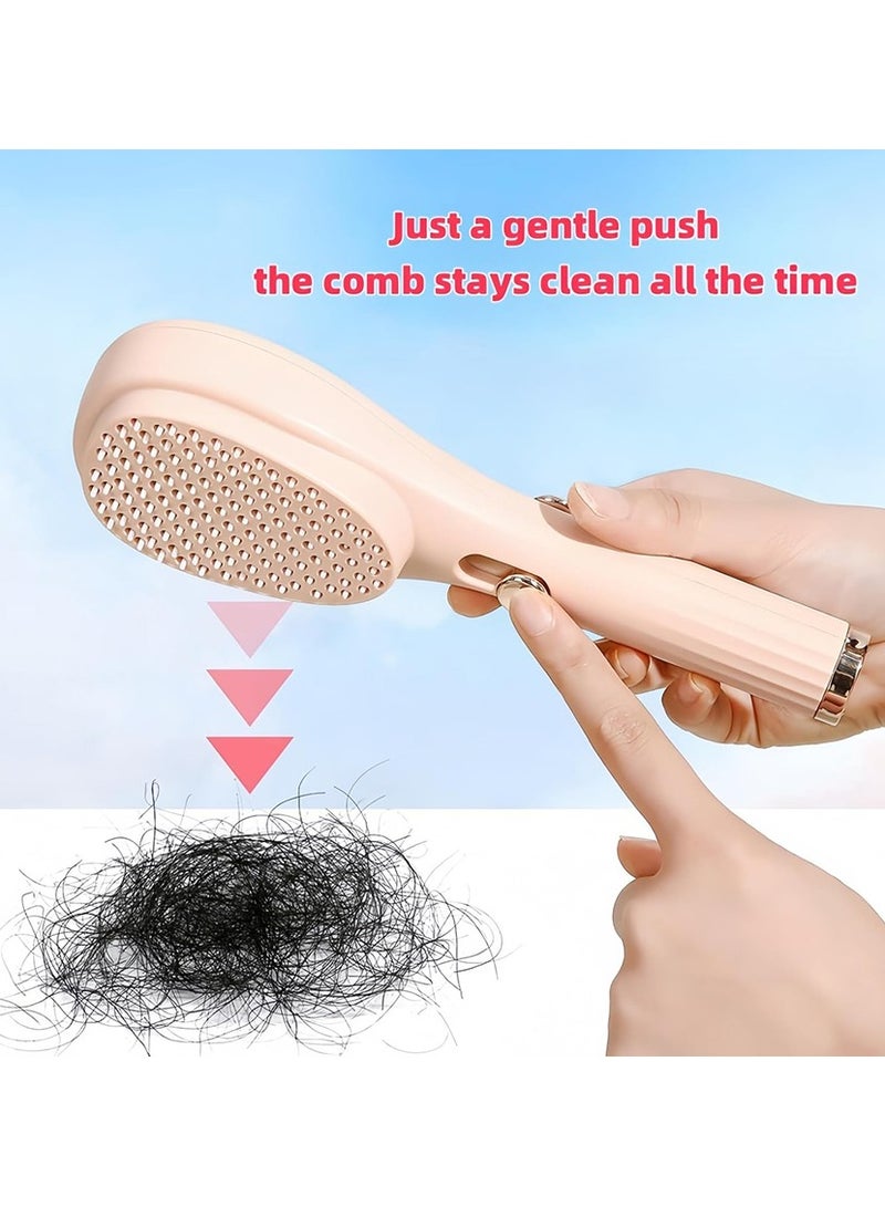 One Click Telescopic Self Cleaning Hair Brush Hair Comb Anti Static Massage Hair Comb Eliminates Knots Detangling Hairbrush for Wet and Dry Hair All Hair Types - Image 2