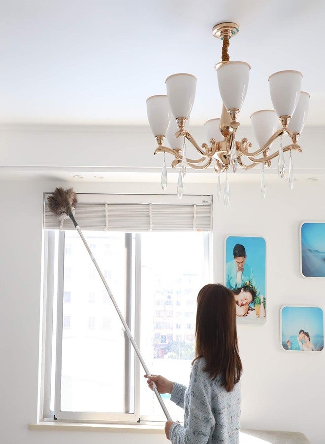 Midoneat Gray Ostrich Feather Duster with 71Inch Pole,Extendable Microfiber Duster for Home Cleaning - Image 4