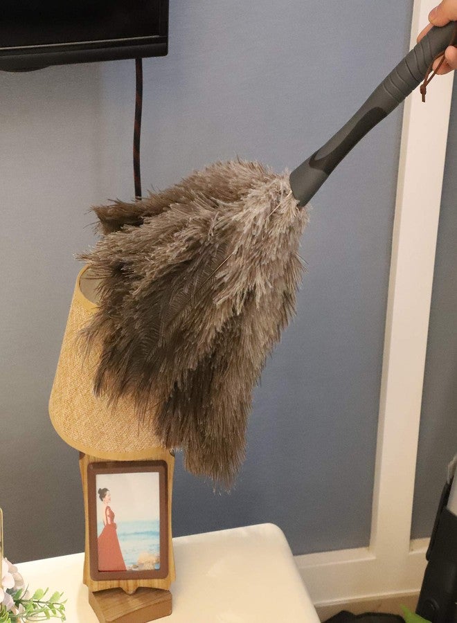 Midoneat Gray Ostrich Feather Duster with 71Inch Pole,Extendable Microfiber Duster for Home Cleaning - Image 3