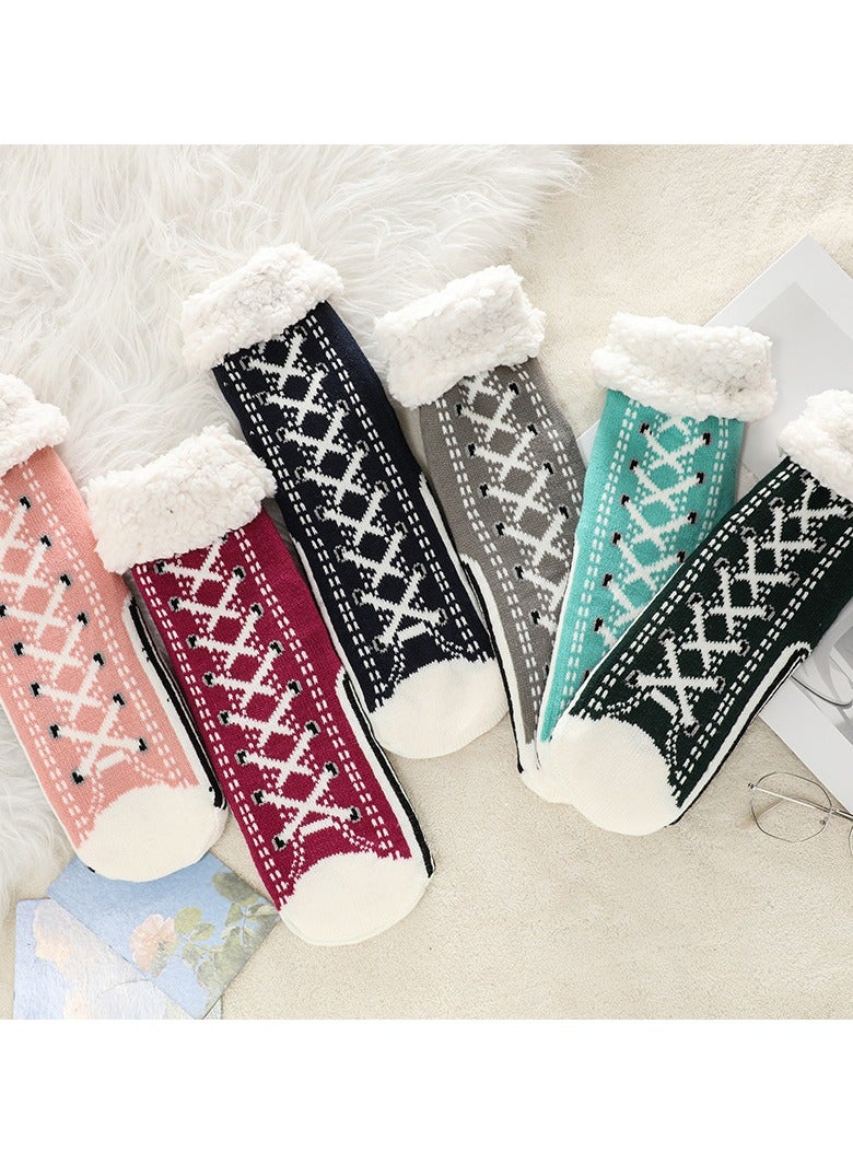 VUCATIN 2 Pair Ultra-Thick Cashmere Slipper Home Socks Cashmere Slipper Home Socks Cashmere Slipper Socks for Women - Image 4