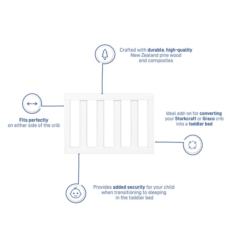 Graco Toddler Guardrail, Safety Guard Rail for Convertible Crib to Toddler Bed Transition - GREENGUARD Gold Certified, Baby-Safe Non-Toxic Finish, Espresso - Image 3