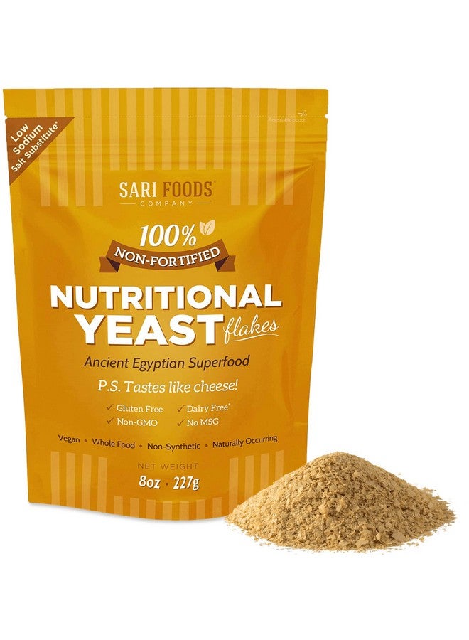 Sari Foods Co رقائق خميرة غذائية غير مدعمة مسحوق بروتين نباتي خالي من الغلوتين فيتامينات ب بيتا غلوكان وجميع الأحماض الأمينية 18 (8 أوقية) - Image 1