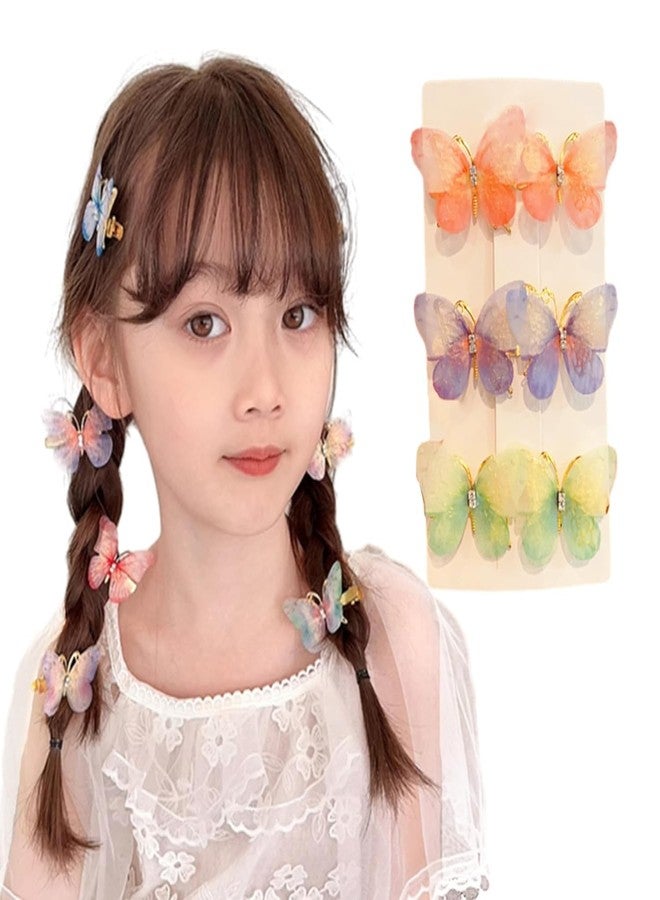 BIG BOX 6 pcs Butterfly Hair Clips for Kids Moving Glitter Butterfly Clips Fairy Accessories for Women Butterfly Hair Accessories for Girls Colorful Butterfly Hair Clips - Image 1