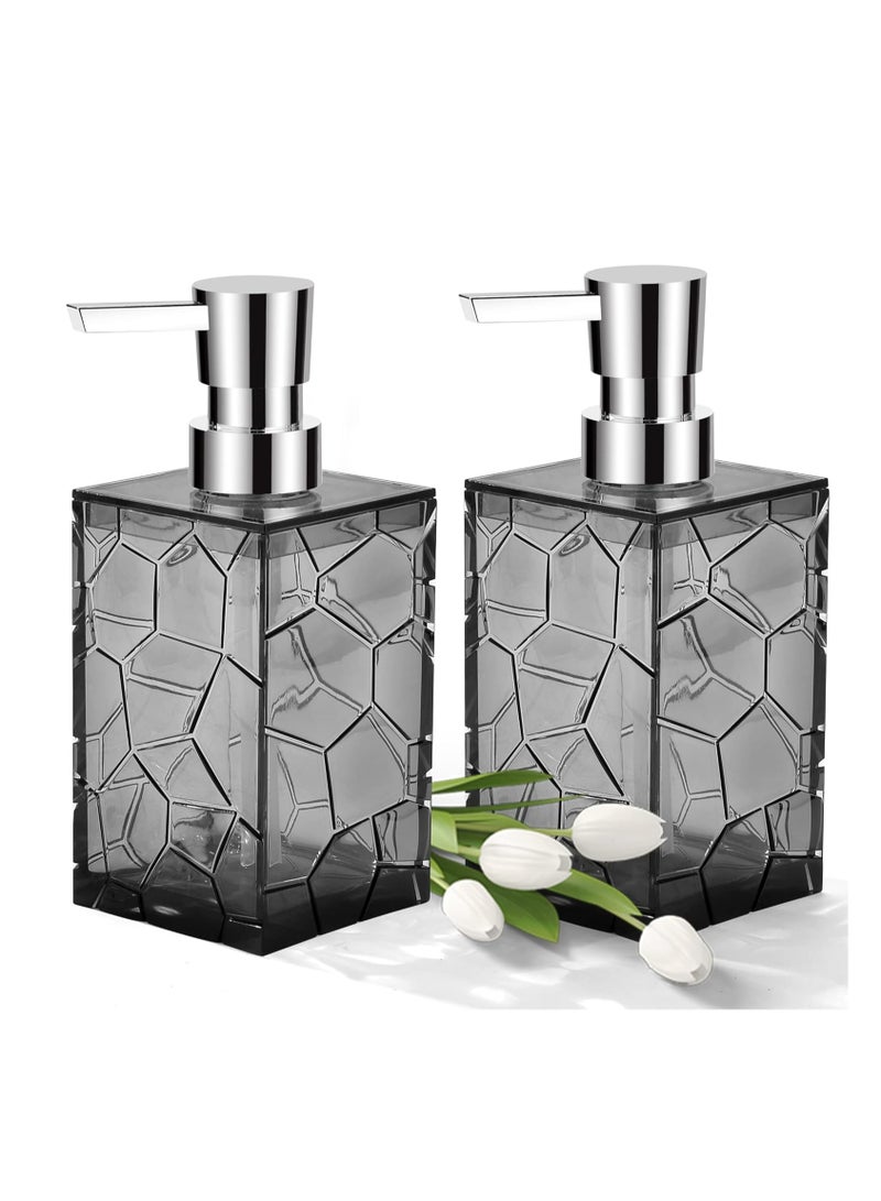 2 piece Soap Dispenser , Acrylic Hand Soap Dispenser Kitchen Liquid Soap Dispenser Press Hand Sanitizer Container 6.3x2.6x2.6 Inch - Image 1