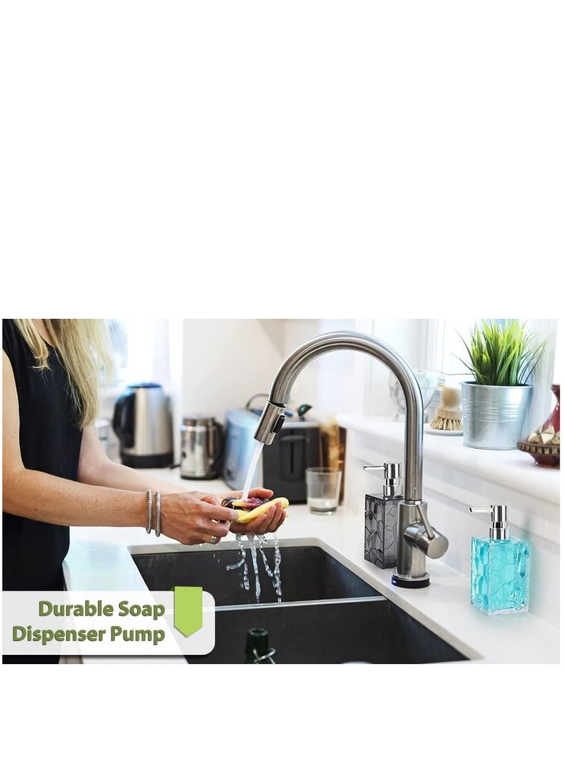 2 piece Soap Dispenser , Acrylic Hand Soap Dispenser Kitchen Liquid Soap Dispenser Press Hand Sanitizer Container 6.3x2.6x2.6 Inch - Image 2