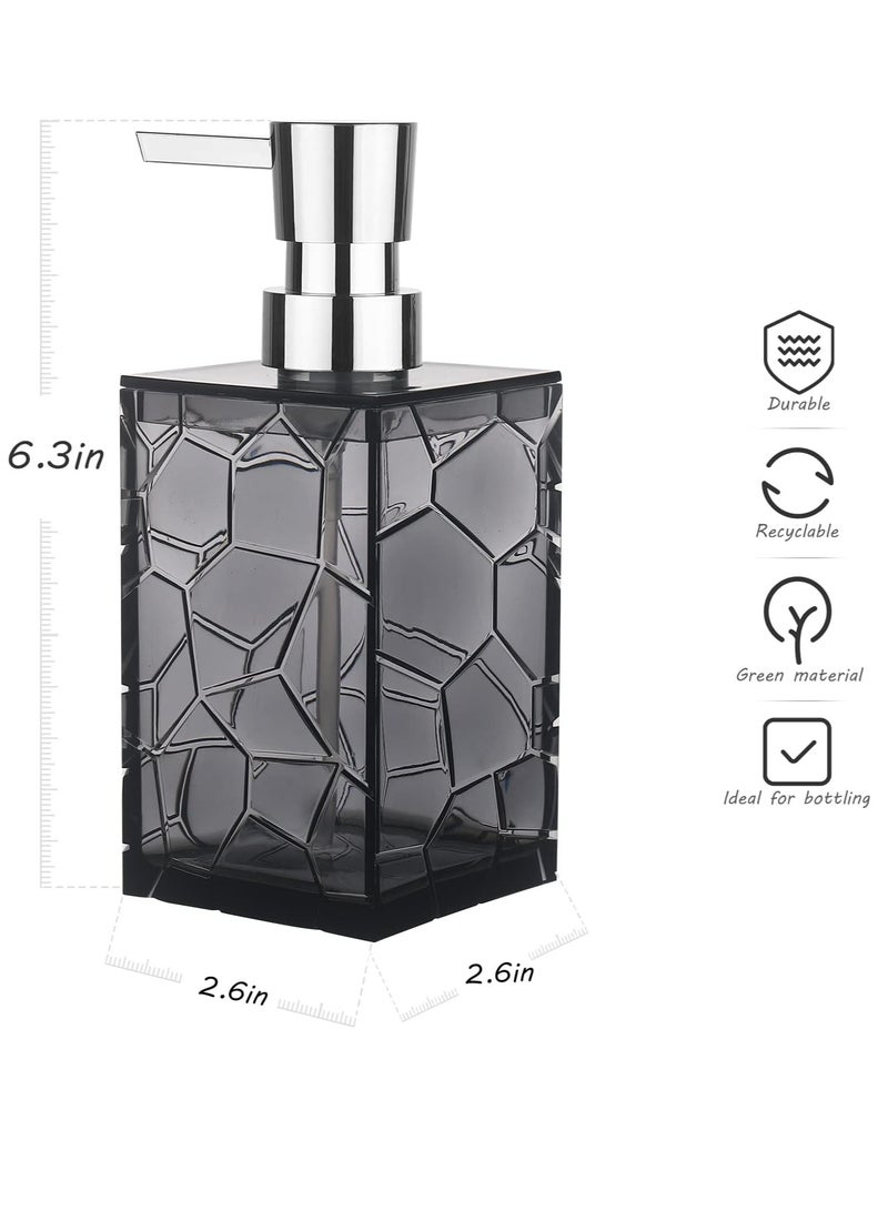 2 piece Soap Dispenser , Acrylic Hand Soap Dispenser Kitchen Liquid Soap Dispenser Press Hand Sanitizer Container 6.3x2.6x2.6 Inch - Image 3