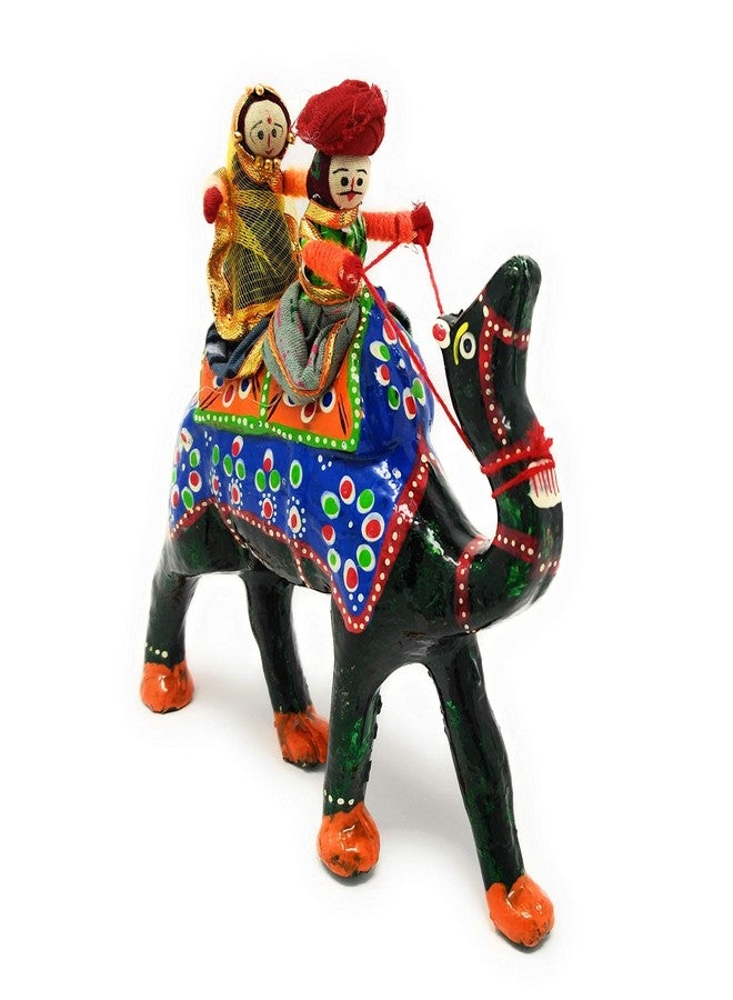 JH Gallery Handmade Recycled Material Figurines Rajasthani Doll Couple Rider Idol Showpiece, Multicolor (18 * 16 * 5cm) (Camel) - Image 3