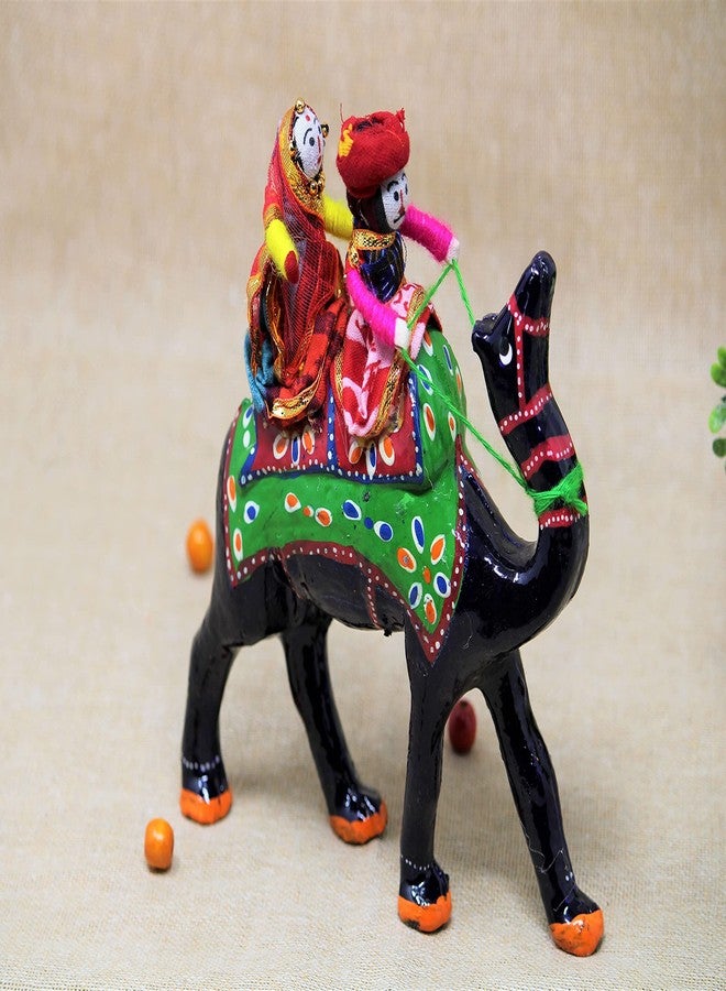 JH Gallery Handmade Recycled Material Figurines Rajasthani Doll Couple Rider Idol Showpiece, Multicolor (18 * 16 * 5cm) (Camel) - Image 4