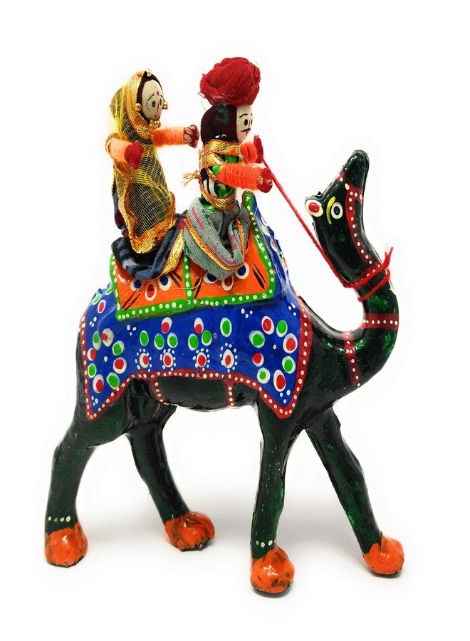 JH Gallery Handmade Recycled Material Figurines Rajasthani Doll Couple Rider Idol Showpiece, Multicolor (18 * 16 * 5cm) (Camel) - Image 5