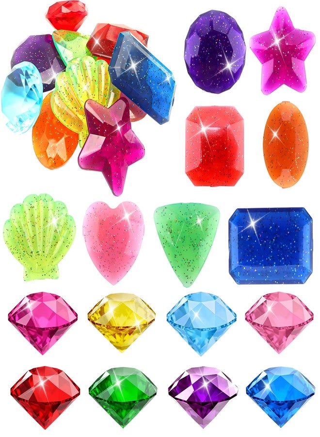 Nelisylux Diving Gems Pool Toys for Kids - 16 Big Colorful Diamond Diving Toys Swim Dive Toy Pirate Treasure Underwater Gemstone Swimming Training Water Toy Pool Games Gift Summer Bath Party Favors Decoration - Image 1