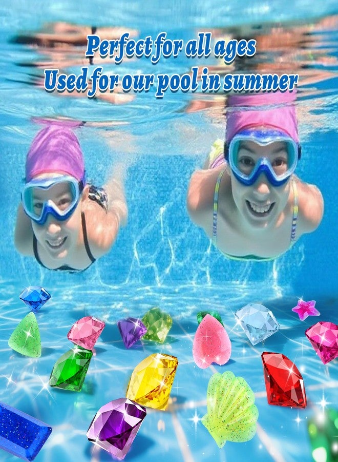 Nelisylux Diving Gems Pool Toys for Kids - 16 Big Colorful Diamond Diving Toys Swim Dive Toy Pirate Treasure Underwater Gemstone Swimming Training Water Toy Pool Games Gift Summer Bath Party Favors Decoration - Image 5
