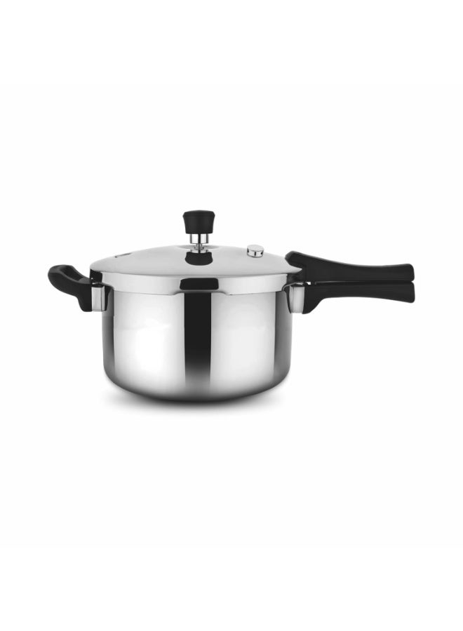 Prabha Stainless Steel Pressure Cooker Outer Lid 6 Litre | Tri-Ply Whizz Cookers Manual | Kitchen Must-Have Cookware Pots & Pans | ISI Certified | Fast & Safe Healthy Cooking | Gas & Induction - Image 1